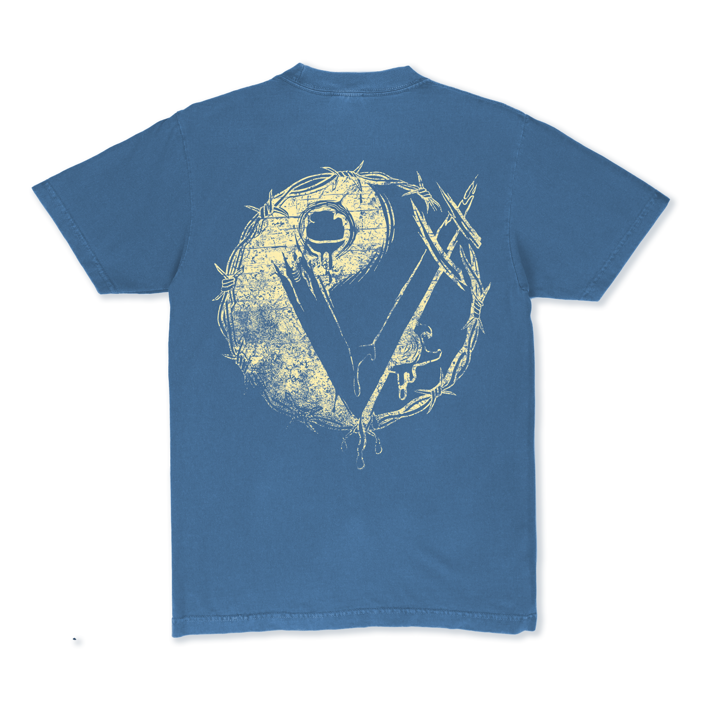 SMEARED MISPRINT LOGO TEE (DENIM BLUE)