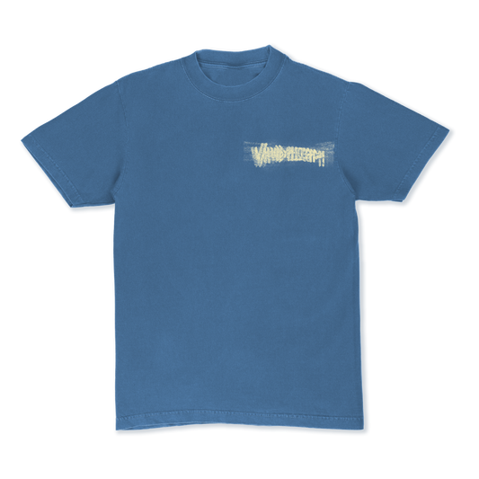 SMEARED MISPRINT LOGO TEE (DENIM BLUE)